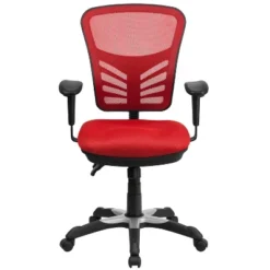 Emma And Oliver Mid-Back Mesh Triple Paddle Swivel Ergonomic Office Chair With Adjustable Arms -Homcom Furniture Shop GUEST 5fa7e889 108d 45df b24f c82054edac98