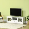 HOMCOM Modern TV Stand Cabinet For TVs Up To 60 Inches, Entertainment Center With Drawer And Glass Doors For Living Room, White -Homcom Furniture Shop GUEST 5fcb3b01 f1e3 48ce 9ac7 4116f9a1afd4