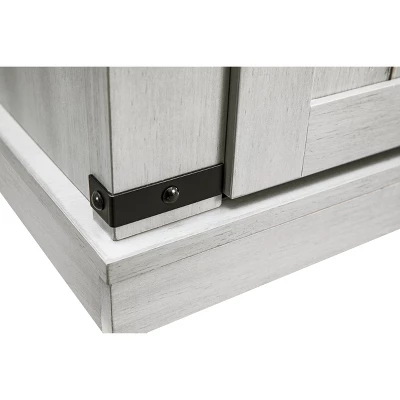 32" TV Stand For TVs Up To 40" Saw Cut Off White With Dark Walnut Desktop - Home Essentials 11 32" TV Stand For TVs Up To 40" Saw Cut Off White With Dark Walnut Desktop - Home Essentials - Image 9