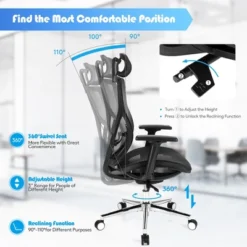 Costway Ergonomic Office Chair High-Back Mesh Chair W/Adjustable Lumbar Support -Homcom Furniture Shop GUEST 625eac8b 57c3 4d85 a154 4a5a8e0f20d2