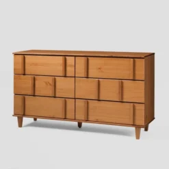 Modern Vertical Accent Solid Wood 6 Drawer Double Dresser - Saracina Home -Homcom Furniture Shop GUEST 627de9ed 157d 4dcb 97dd fb5a714d8c38