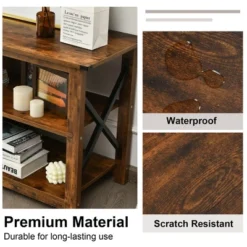 Costway Modern Farmhouse TV Stand Entertainment Center For TV's Up To 55'' W/Open Shelves -Homcom Furniture Shop GUEST 62b00de6 8b44 4743 a2a5 e66cab399593