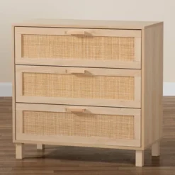 Sebille Wood With Natural Rattan 3 Drawer Storage Chest Light Brown - Baxton Studio 17 Sebille Wood With Natural Rattan 3 Drawer Storage Chest Light Brown - Baxton Studio -Homcom Furniture Shop GUEST 63f85165 6b37 403b 8696 1373d1efe9f3