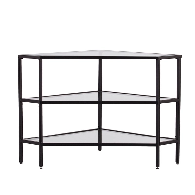 Conrad Metal/Glass Corner TV Stand For TVs Up To 32" Black - Aiden Lane 5 Conrad Metal/Glass Corner TV Stand For TVs Up To 32" Black - Aiden Lane - Image 3