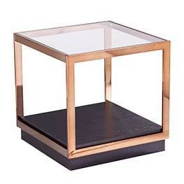 Lexing Glass Top End Table Champagne - Aiden Lane 4 Lexing Glass Top End Table Champagne - Aiden Lane - Image 2