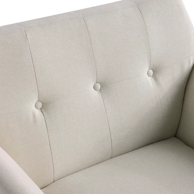 HOMCOM Traditional Living Room Chair, Armchair With Button Tufted Polygonal Straight Back, Single Sofa With Thick Padding 6 HOMCOM Traditional Living Room Chair, Armchair With Button Tufted Polygonal Straight Back, Single Sofa With Thick Padding - Image 4