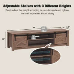 Costway Sliding Barn Door TV Stand For TV's Up To 65'' Storage Shelf Entertainment Center 18 Costway Sliding Barn Door TV Stand For TV's Up To 65'' Storage Shelf Entertainment Center -Homcom Furniture Shop GUEST 662717f9 2819 4133 8150 dfec97f7b394