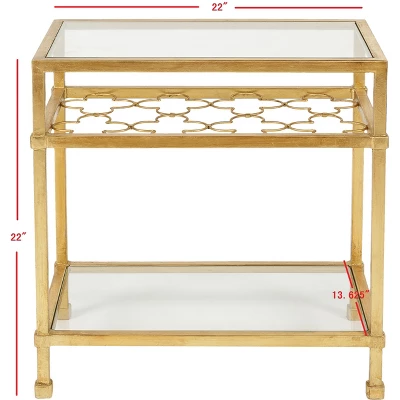 Hanzel Gold Leaf Glass Side Table - Gold - Safavieh 8 Hanzel Gold Leaf Glass Side Table - Gold - Safavieh - Image 6