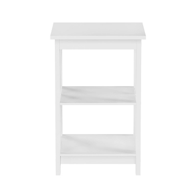 Lavish Home End Table With 2 Shelves And X-Leg Design, White 9 Lavish Home End Table With 2 Shelves And X-Leg Design, White - Image 7
