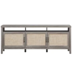 Tangkula Universal TV Stand Cabinet Television Media Console With 3 Rattan Doors Grey Oak Walnut 13 Tangkula Universal TV Stand Cabinet Television Media Console With 3 Rattan Doors Grey Oak Walnut -Homcom Furniture Shop GUEST 66bc182d 97a4 463d 8f80 87e143adb842