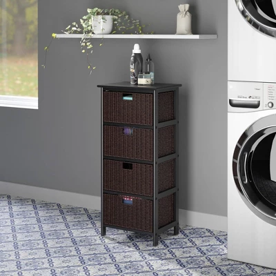 36.81" Omaha Storage Rack With Baskets Black - Winsome 4 36.81" Omaha Storage Rack With Baskets Black - Winsome - Image 2