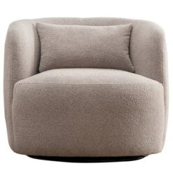 Boucle Upholstered Swivel Armchair - Kinwell -Homcom Furniture Shop GUEST 674bb34e ef4e 48d7 90f6 dd60c862eb59