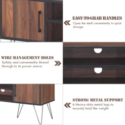 TV Stand Media Center Storage Cabinet & Shelf Hold Up To 60''TV W/ Metal Leg -Homcom Furniture Shop GUEST 67f13a80 8866 4763 a60c 2bc7dec03d34