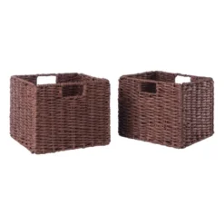 55.98" 5pc Milan Storage Shelf With Baskets Walnut - Winsome -Homcom Furniture Shop GUEST 68064ee1 abec 4007 bfbd ff8dd8e41b01