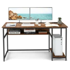 Costway 55'' Computer Desk Home Office PC Workstation W/ Power Outlets & USB Ports Rustic / Black 21 Costway 55'' Computer Desk Home Office PC Workstation W/ Power Outlets & USB Ports Rustic / Black -Homcom Furniture Shop GUEST 683e9b00 667b 42df 9a5f d9f8c16f63e8