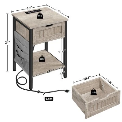 Yaheetech Storage End Table With Charging Station 4 Yaheetech Storage End Table With Charging Station - Image 2