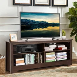 Costway 58'' TV Stand Entertainment Media Center Console Wood Storage Furniture Espresso -Homcom Furniture Shop GUEST 6a9e4c23 8869 4516 bc2f 2437fbd2ecfe