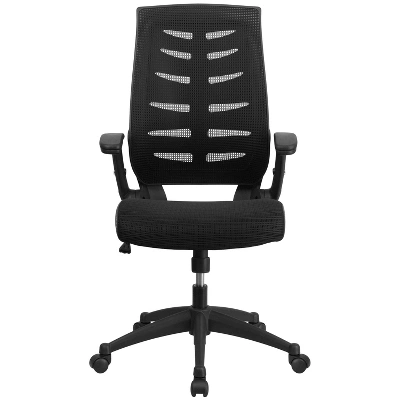 Designer Mesh High Back Executive Swivel Ergonomic Office Chair With Flip Up Arms Black - Flash Furniture 5 Designer Mesh High Back Executive Swivel Ergonomic Office Chair With Flip Up Arms Black - Flash Furniture - Image 3