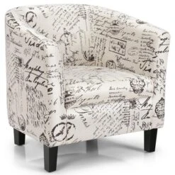 Costway Barrel Modern Accent Tub Upholstered Chair French Print W/ Ottoman 17 Costway Barrel Modern Accent Tub Upholstered Chair French Print W/ Ottoman -Homcom Furniture Shop GUEST 6b115cb1 e78d 414e 82c9 f82454898c22