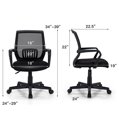 Costway Mesh Office Chair Height Adjustable Executive Chair W/ Lumbar Support 3 Costway Mesh Office Chair Height Adjustable Executive Chair W/ Lumbar Support