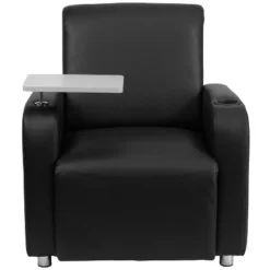 Emma And Oliver Leather Guest Chair With Tablet Arm, Chrome Legs And Cup Holder -Homcom Furniture Shop GUEST 6bb81973 6535 4ce4 b695 4027df3d7ac4