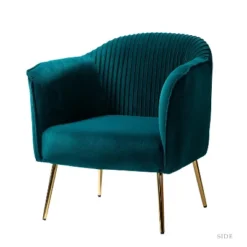 Velvet Barrel Chair With Goden Base Contemporary And Classic Velvet Accent Chair For Living Room | Karat Home -Homcom Furniture Shop GUEST 6d492877 7cb0 4214 9600 5589a40ddcd4