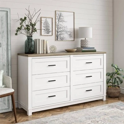 Sandlin 6 Drawer Dresser White - Room & Joy 7 Sandlin 6 Drawer Dresser White - Room & Joy - Image 5