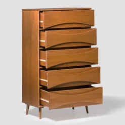 Mid-Century Modern Contoured 5 Drawer Chest Of Drawers - Saracina Home -Homcom Furniture Shop GUEST 6ea3faf0 2aed 40ff a53a 33a2aa0036a2