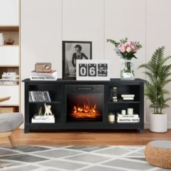 Costway 58'' 2-Tier Fireplace TV Stand W/18'' 1400W Electric Fireplace 65'' -Homcom Furniture Shop GUEST 6ee047e7 9358 48b8 8ed8 4e55c3ae902a