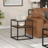 Metal Classic Glass And Wooden Side Table In Brown - Henn&Hart -Homcom Furniture Shop GUEST 6fbe205b ea59 4863 be20 d82ae672561f