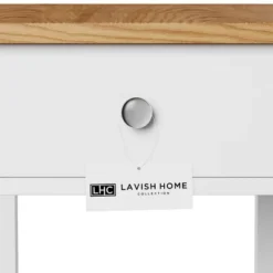 Hastings Home Narrow Side Table With Drawer And Storage Shelf - White/Honey Oak 9 Hastings Home Narrow Side Table With Drawer And Storage Shelf - White/Honey Oak -Homcom Furniture Shop GUEST 705ebf9e 40f1 4e66 8202 24b273aad88e