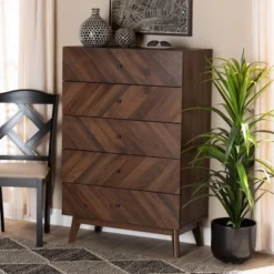 Hartman Wood 5 Drawer Storage Chest Walnut Brown - Baxton Studio 21 Hartman Wood 5 Drawer Storage Chest Walnut Brown - Baxton Studio -Homcom Furniture Shop GUEST 70bcb16c 8038 4376 99d8 709a7ea9bd74
