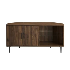 Contemporary Corner TV Stand For TVs Up To 55" Dark Walnut - Saracina Home -Homcom Furniture Shop GUEST 7166d9c9 2175 4acc 998e a0a2a5ad4d69