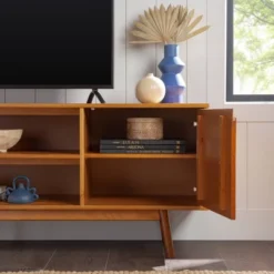Solid Wood Mid-Century Modern TV Stand For TVs Up To 80" - Saracina Home 28 Solid Wood Mid-Century Modern TV Stand For TVs Up To 80" - Saracina Home -Homcom Furniture Shop GUEST 718deacd a6aa 48d3 a2de dc60399694ef