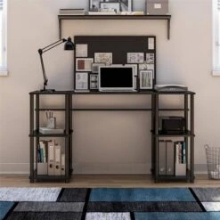 Agate Toolless Double Pedestal Computer Desk - Room & Joy -Homcom Furniture Shop GUEST 719a3d99 5198 4a5c 8c5f f7f8b11ebd4f