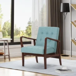 Marcola Mid Century Modern Upholstered Wood Framed Club Chair - Christopher Knight Home