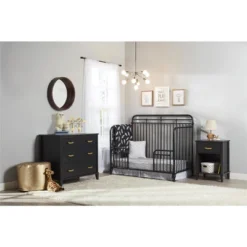 Little Seeds Monarch Hill Hawken 3 Drawer Dresser With Gold Feather Drawer Pull, Black -Homcom Furniture Shop GUEST 72278ecd 131e 45da ba6a 562f773a55e7