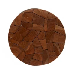 Contemporary Teak Wood Accent Table Dark Brown - Olivia & May -Homcom Furniture Shop GUEST 74934c26 f449 4baa b50a 441544adeea2