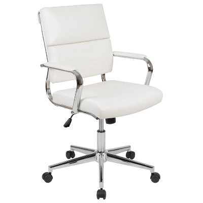 Merrick Lane Ergonomic Swivel Office Chair Panel Style Mid-Back Computer Desk Chair With Padded Metal Arms & Base 17 Merrick Lane Ergonomic Swivel Office Chair Panel Style Mid-Back Computer Desk Chair With Padded Metal Arms & Base - Image 15