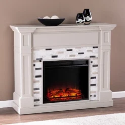 Talsham Base Electric Fireplace With Marble Surround Gray - Aiden Lane -Homcom Furniture Shop GUEST 74d36f47 6739 4a40 88c4 c36b14f9642d