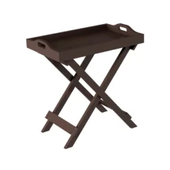 Hastings Home Folding Side Table With Removable Tray Top - Brown -Homcom Furniture Shop GUEST 75c15f07 1578 446d 817b e99a8f4d75c9