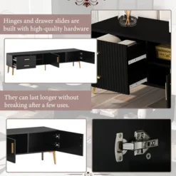 Modern TV Stand For TVs Up To 77'' With 5 Champagne Legs-ModernLuxe -Homcom Furniture Shop GUEST 76a6cb5d d0ab 42c8 9d33 3dfe2bf5b206