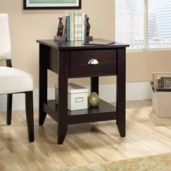 Sauder Shoal Creek Smart Center Side Table Jamocha Wood Finish -Homcom Furniture Shop GUEST 780d50a5 ae39 482c a537 f08b662dbfb8
