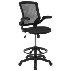 Flash Furniture Mid-Back Mesh Ergonomic Drafting Chair With Adjustable Foot Ring And Flip-Up Arms -Homcom Furniture Shop GUEST 78a3c1d6 2f7f 46fd aa04 bb5ceec28a0e