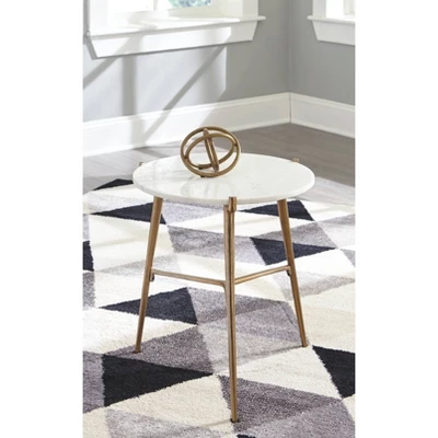 Chadton Side Table White/Gold Finish - Signature Design By Ashley 3 Chadton Side Table White/Gold Finish - Signature Design By Ashley