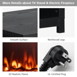 Costway 58'' 2-Tier Fireplace TV Stand W/18'' 1400W Electric Fireplace 65'' -Homcom Furniture Shop GUEST 7b79c6ce 65dd 42b6 a109 b573d11c9cee