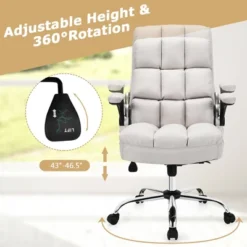 Costway High Back Big & Tall Office Chair Adjustable Swivel W/Flip-up Arm 19 Costway High Back Big & Tall Office Chair Adjustable Swivel W/Flip-up Arm -Homcom Furniture Shop GUEST 7c8b0e43 547b 4191 893b 8d5a293ad2ba