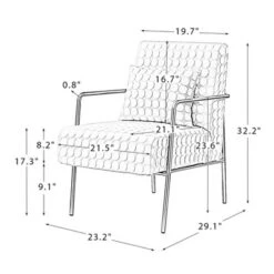 Javier Upholstered Armchair With Metal Legs And Lumbar Pillow For Living Room | ARTFUL LIVING DESIGN -Homcom Furniture Shop GUEST 7cdd924b e7dd 4235 ac78 5faf7a840d0e