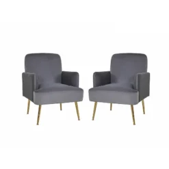 Set Of 2 Rosa Transitional Comfy Living Room Armchair With Metal Legs | ARTFUL LIVING DESIGN -Homcom Furniture Shop GUEST 7df56e03 7b5a 40f4 b84a a2ef822478de