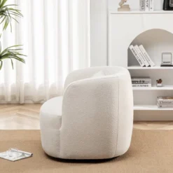 Boucle Upholstered Swivel Armchair - Kinwell -Homcom Furniture Shop GUEST 7dfb6529 0f59 4240 817e 813298c8bfd4
